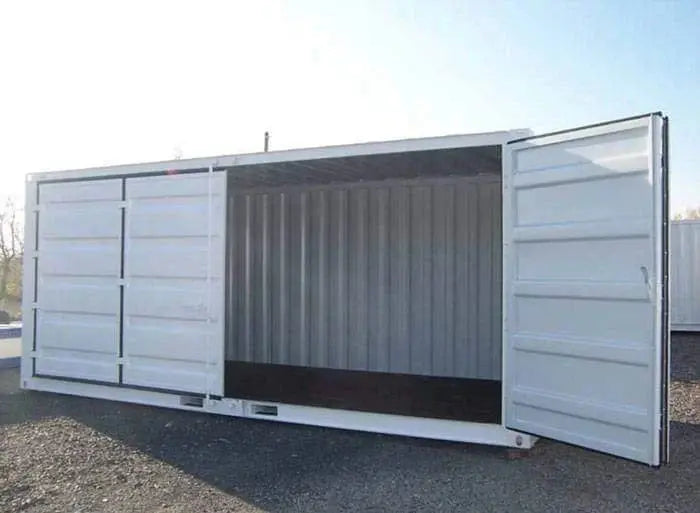 Contentor de acesso lateral aberto de 20 pés branco